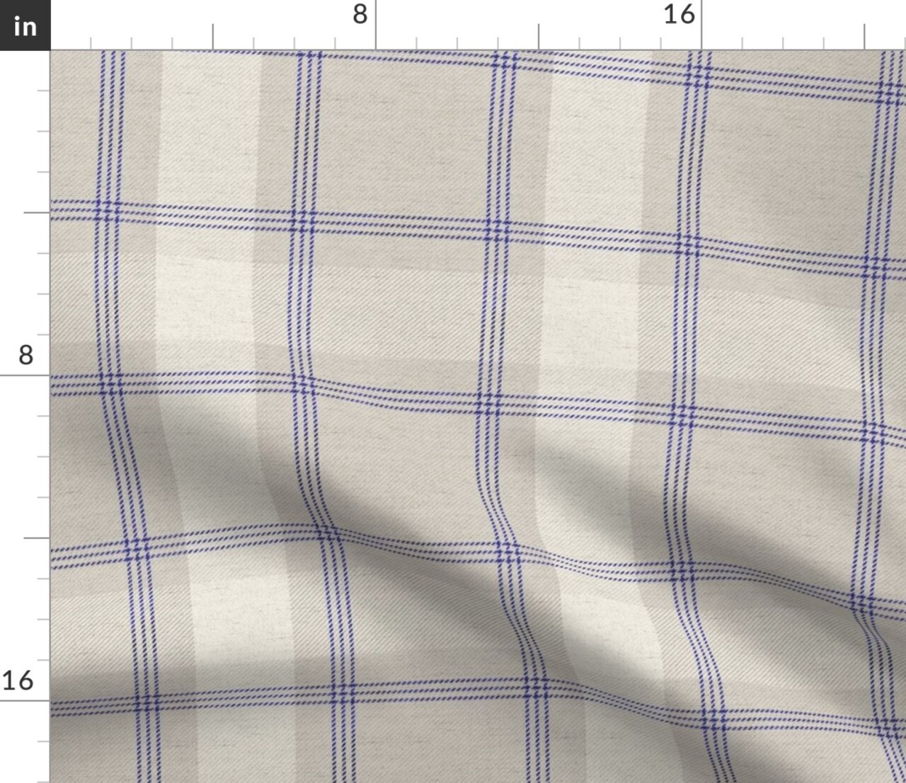 Classic Tartan Vintage Style Traditional Beige Brown Blue Soft Custom Printed Fabric by Spoonflower Various Fabrics by the Yard or Fat Quarter